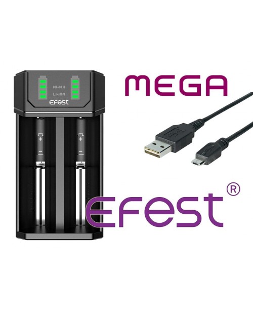 Efest Mega Ladegerät für 3,6V-3,7V Li-Ion Rundze...