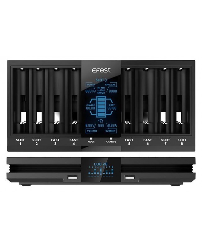 Efest LUC V8 Ladegerät für 3,6V-3,7V Li-Ion und NiMH/NiCd 1,2V Akkus