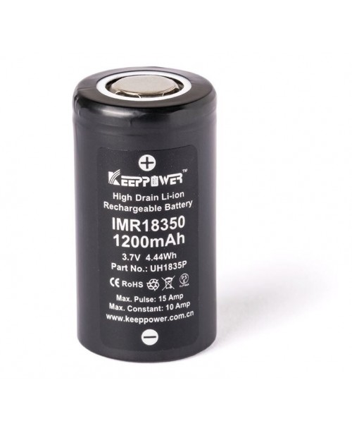 Keeppower IMR18350 Li-Ion 3,7V 1200mAh Akku (15A)